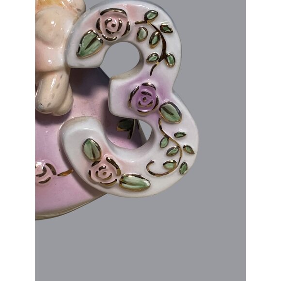 Russ Berrie Ceramic Third Birthday Angel Figurine vintage - Picture 6 of 13